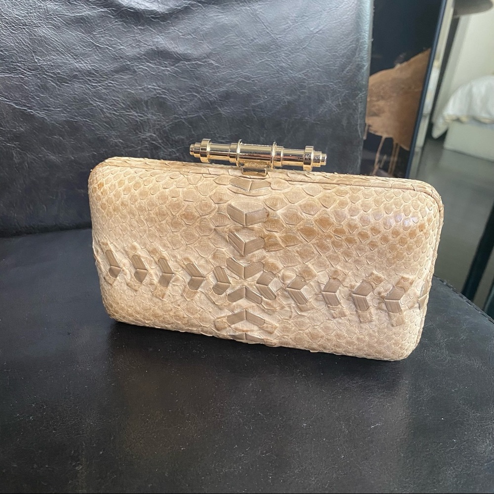 GIVENCHY python leather clutch